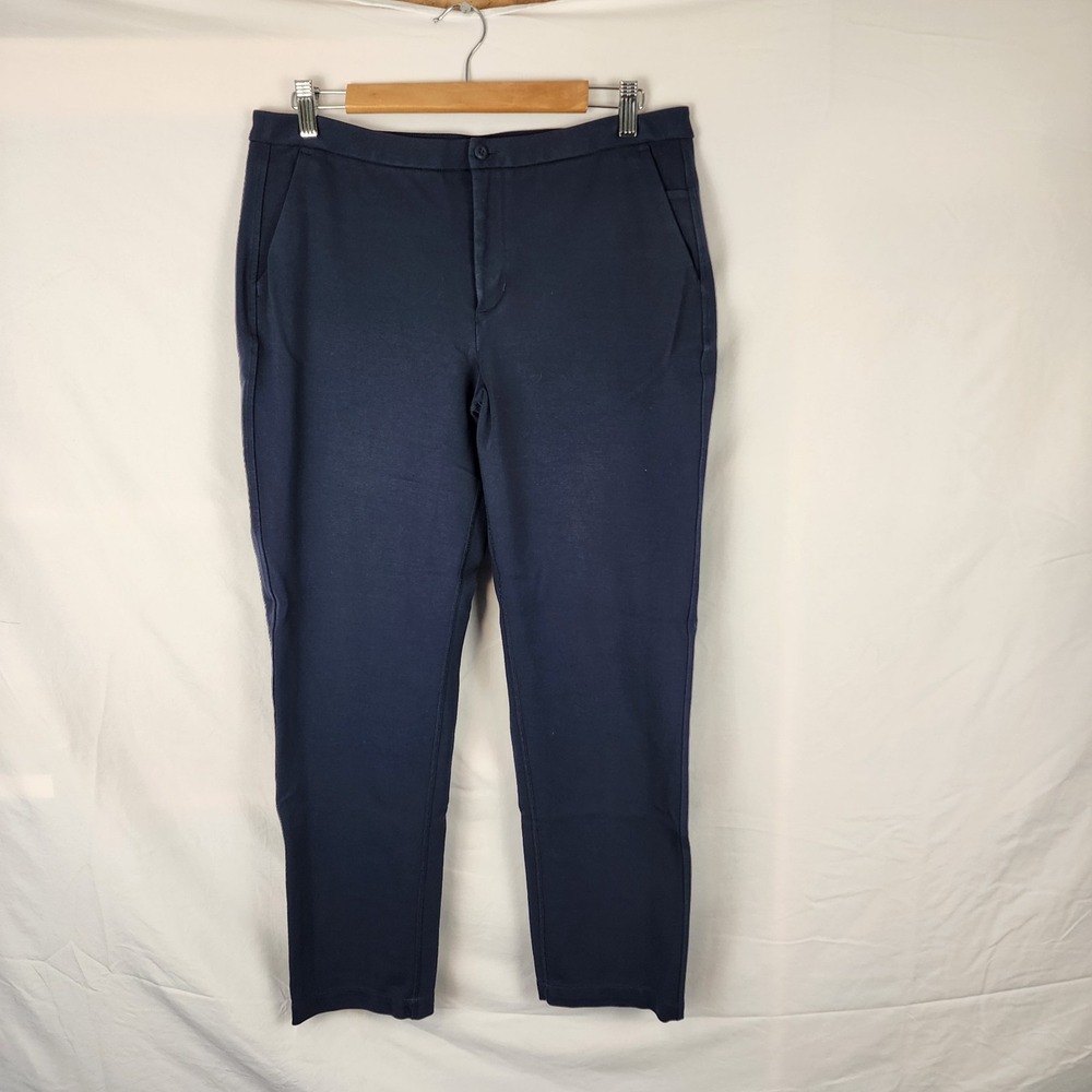 Lululemon Navy Blue Slim Leg Stretch Button‎ Pants Women's Size 10